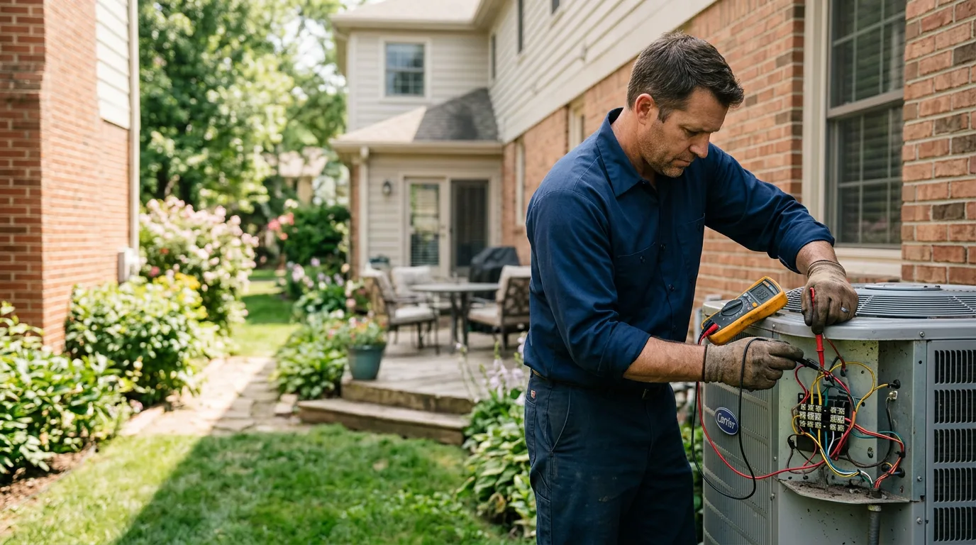 HVAC technician working near New Canaan, CT